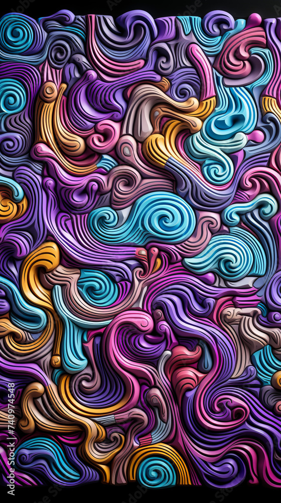 Fototapeta premium Abstract Colorful Swirl Patterns Background