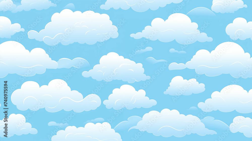 Blue sky with white clouds. Generative AI Blue sky with white clouds. Generative AI