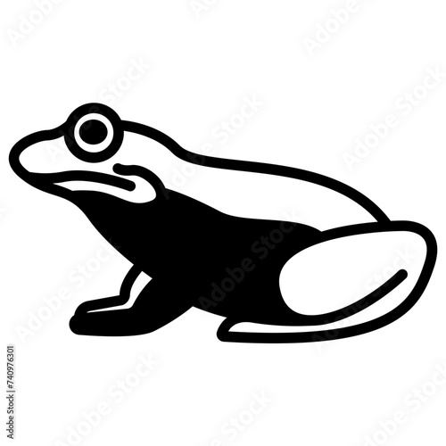 Frog glyph and line vector illustration