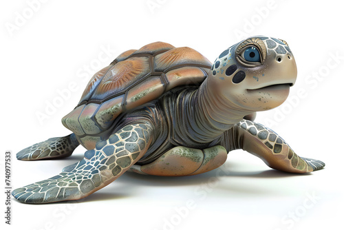 Lustige Cartoon-Schildkröte: Niedliche Illustration einer fröhlichen Schildkröte für Kinderbücher photo