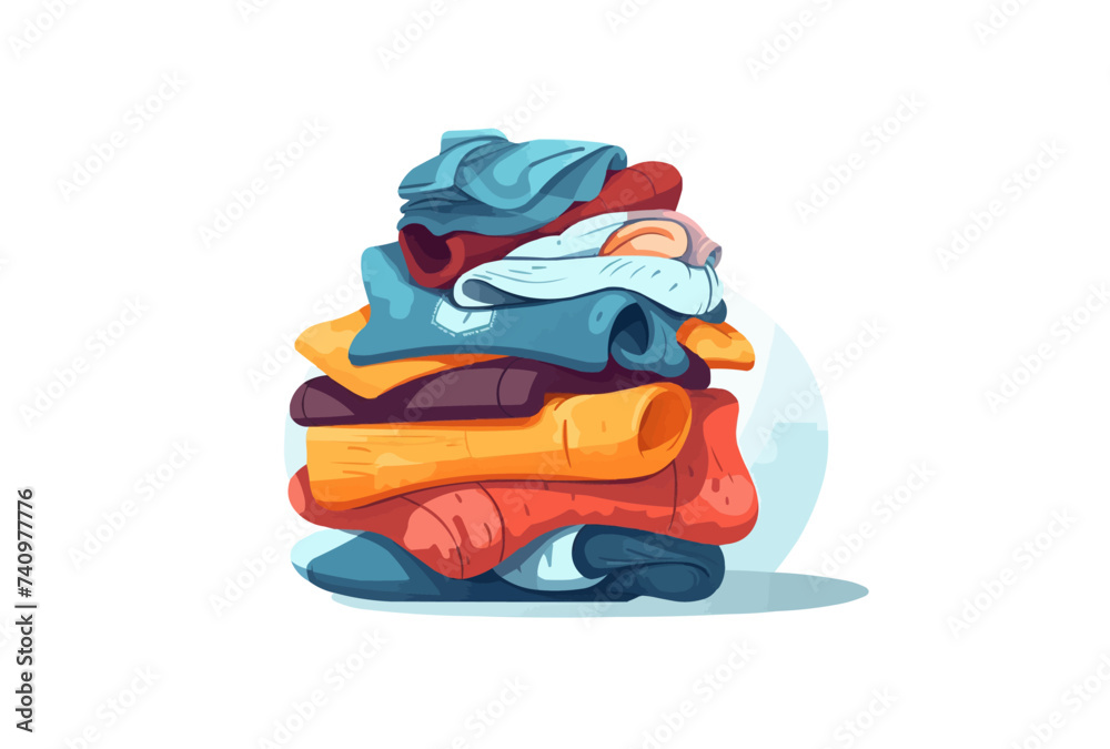 Fototapeta premium A mountain of clothes. Vector illustration