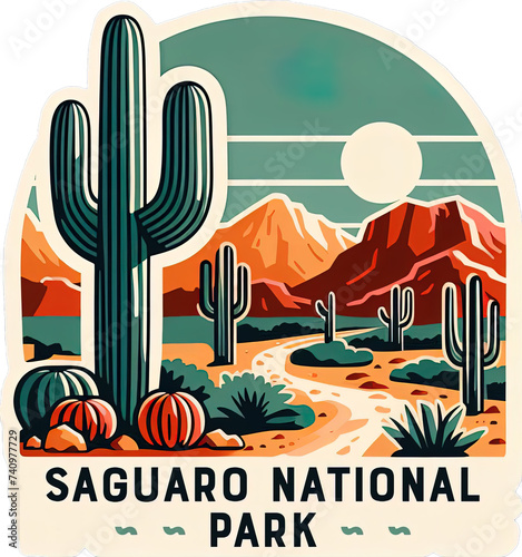 Saguaro National Park Sticker and Label