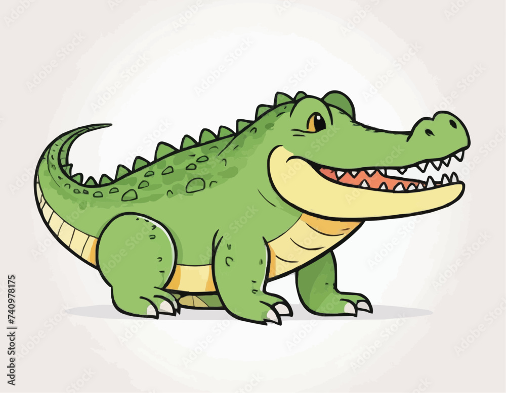 Crocodile kid children's illustration watercolor drawing Crocodile kid children's illustration watercolor drawing