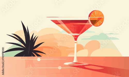 coctail vector flat minimalistic isolated vector style illustration