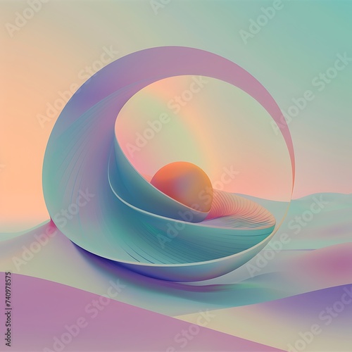 Abstração geométrica suave em tons pastel © marcia47