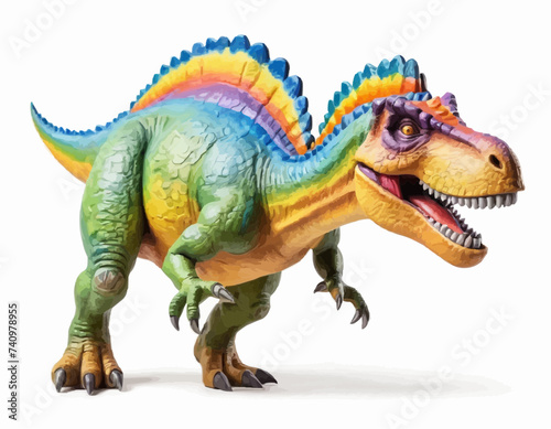 Dinosaur figure toy on white background  
