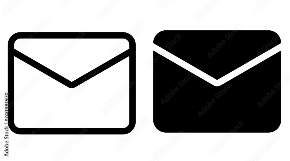 Mail, inbox rounded solid and line icons Mail, inbox rounded solid and line icons