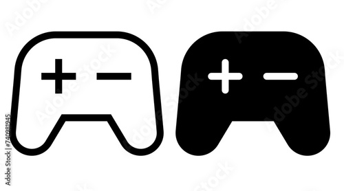Game pad sharp solid and rounded line icons