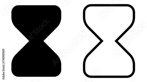 Hourglass rounded solid and line icons