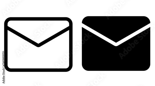 Mail, inbox rounded solid and line icons photo