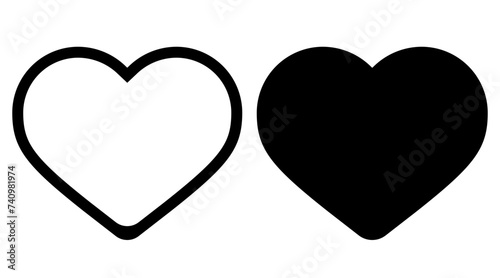 Love Heart, Like rounded line and solid icons
