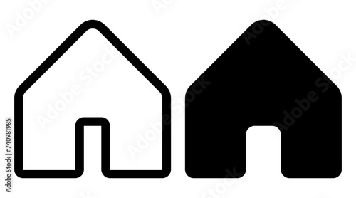 House rounded solid and line icons