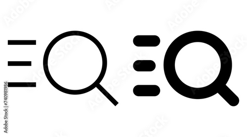 Catalog search thin line sharp and thick line rounded icons