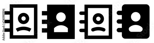 Contact book thick line and solid sharp and rounded