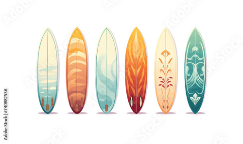 surfboard set vector flat minimalistic isolated illustration
