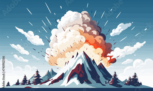 Avalanche vector flat minimalistic isolated illustration