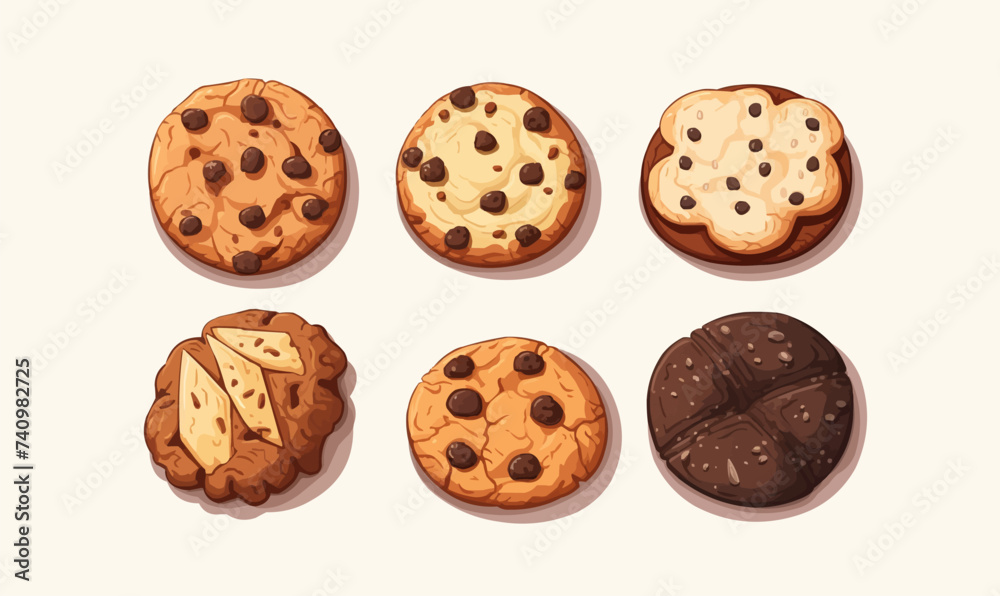 Cookies isolated vector style on isolated background illustration Cookies isolated vector style on isolated background illustration
