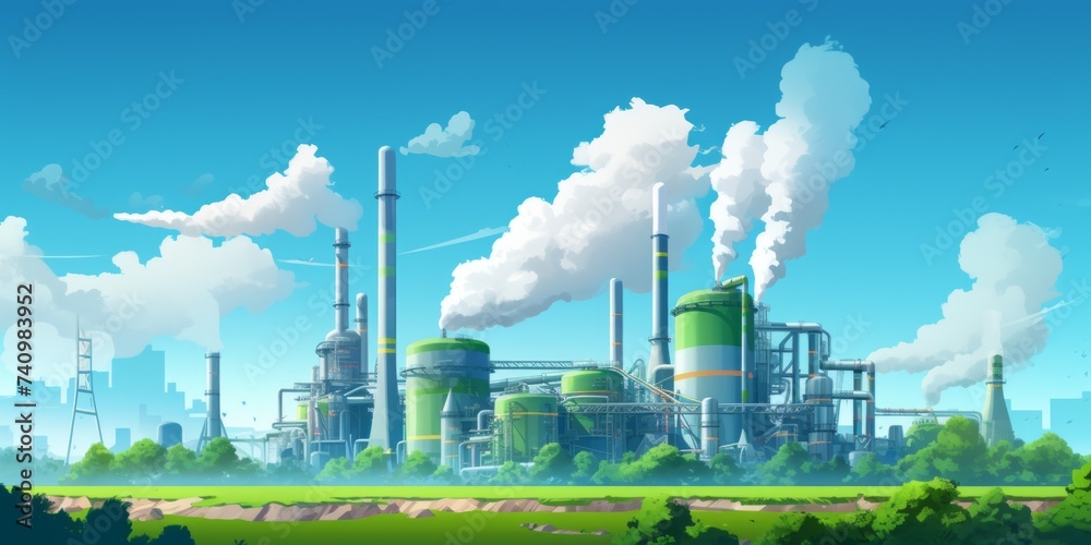 Green industry concept chemical plant Generative AI