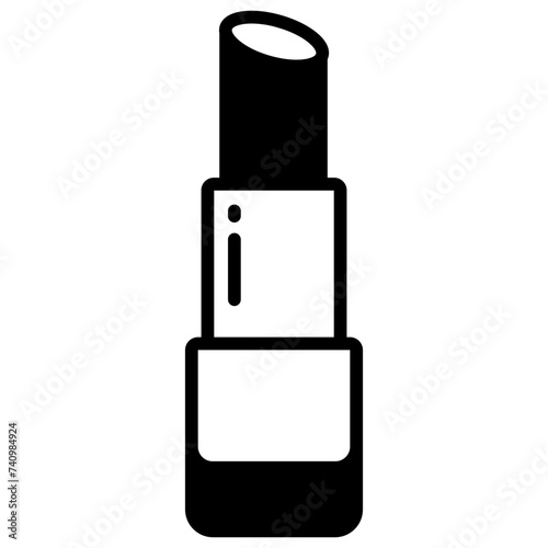 Lipstick glyph and line vector illustration