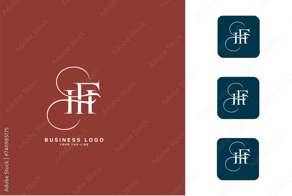 HF, FH, H, F, Abstract Letters Logo Monogram HF, FH, H, F, Abstract Letters Logo Monogram