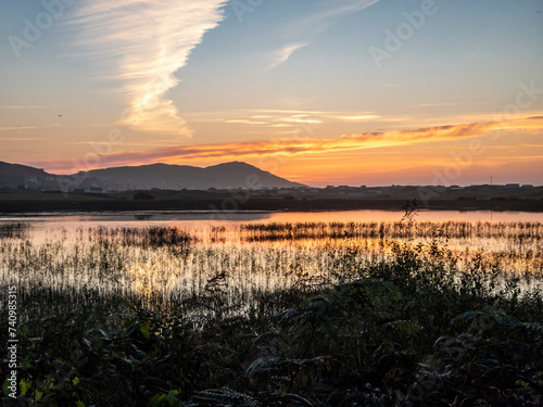 Sunset at Clooney Lake in Narin by Portnoo, County Donegal - Ireland photo