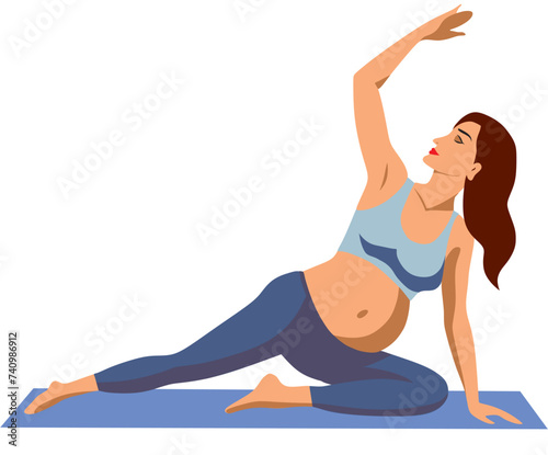 Yoga for pregnant women vector image, edit for your creativity or advertising