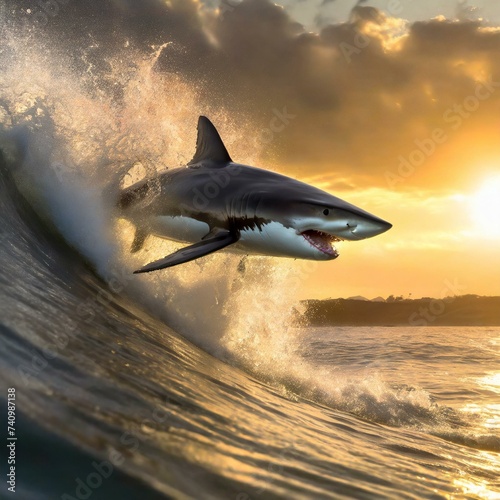 tiburón saltando