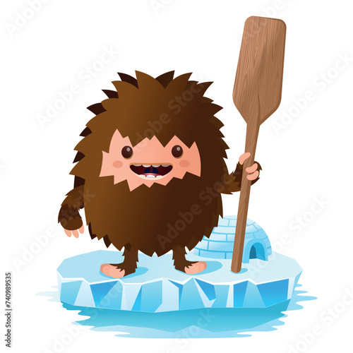 Illustration of Yeti on an iceberg
