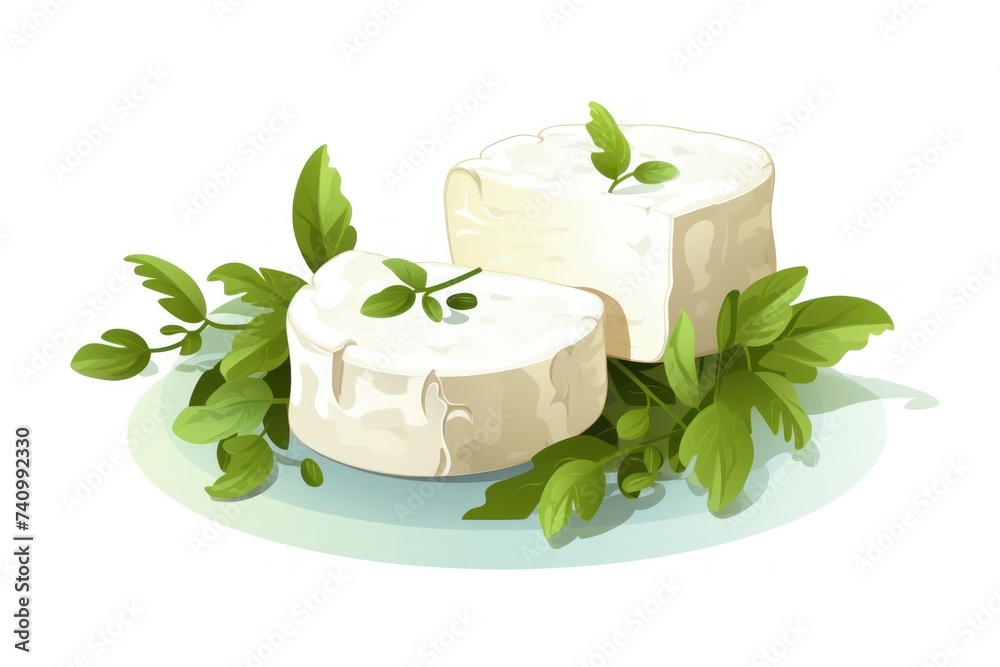 delicious white goat cheese on the background, goat cheese on a plate, cut cheese on a white background delicious white goat cheese on the background, goat cheese on a plate, cut cheese on a white background