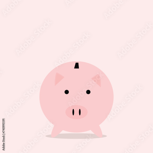 piggy pig illustration on pink background