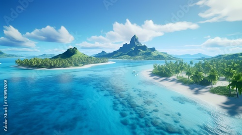 Bora Aerial View: Tahiti, French Polynesia

