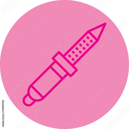 Soldering Iron Pink Line Circle Icon