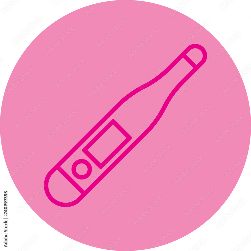 Thermometer Pink Line Circle Icon Thermometer Pink Line Circle Icon