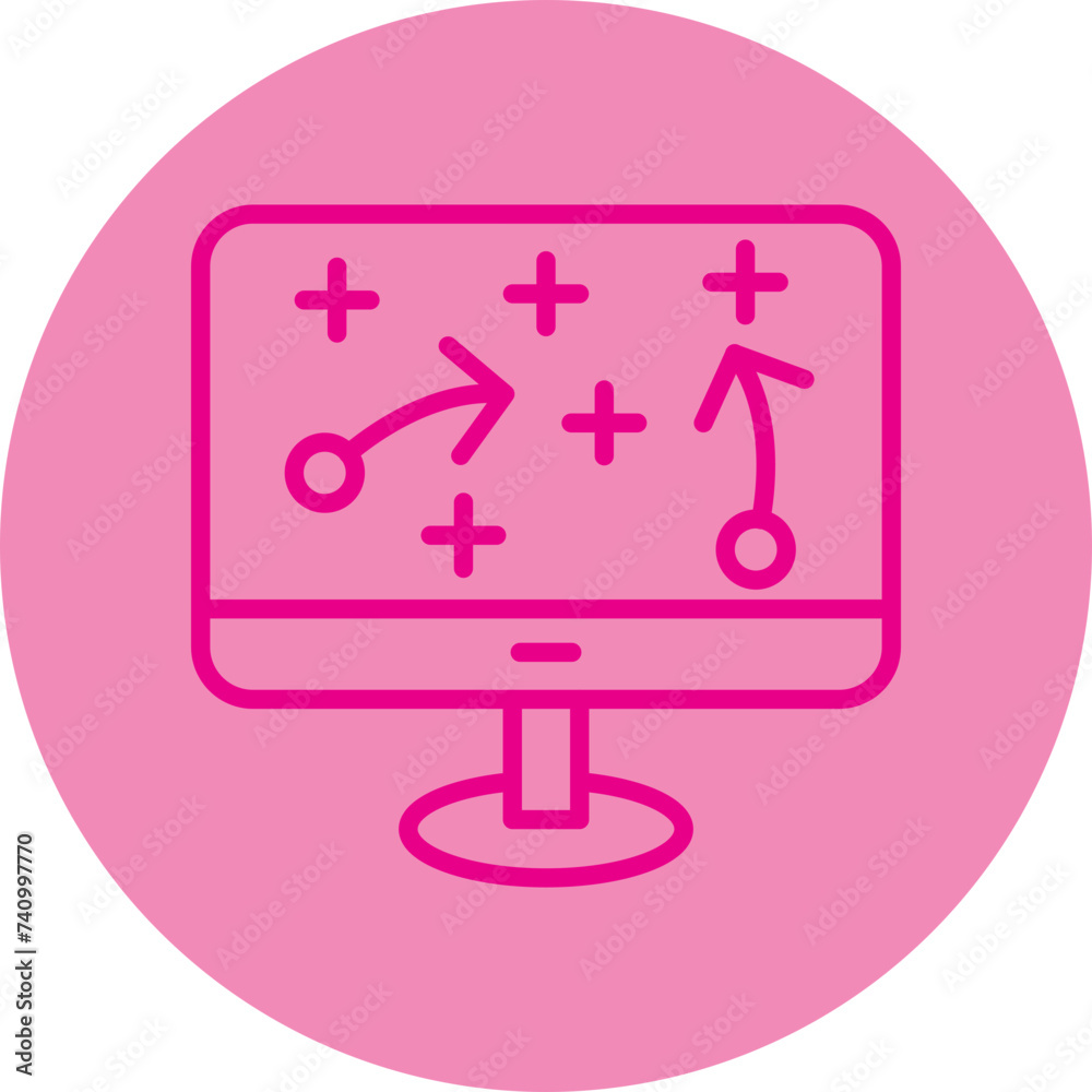 Technique  Pink Line Circle Icon