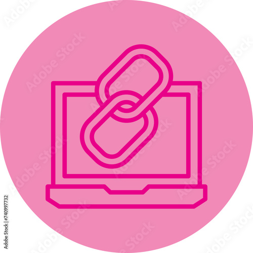 Backlink  Pink Line Circle Icon