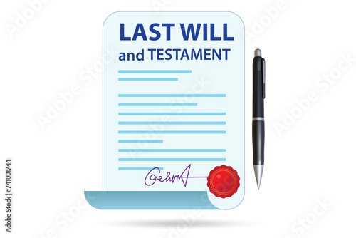 Last will and testament legal concept