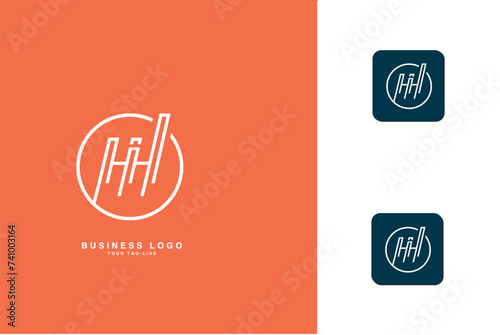 HI, IH, H, I, Abstract Letters Logo Monogram photo