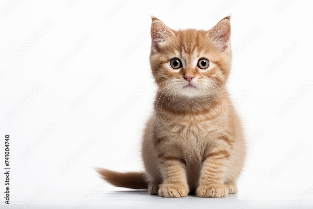 Closeup shot of a beautiful ginger domestic cute kitten cat