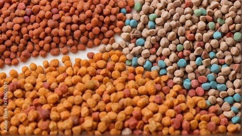 close up of beans and lentils dog food, animal, ai generated