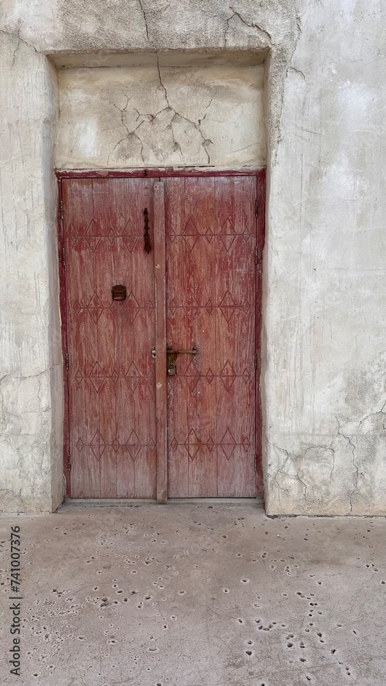 faded red door