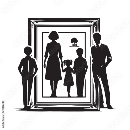 Family Memories: Silhouetted Frame of Love, Laughter, and Togetherness Captured in Time's Enduring Embrace.