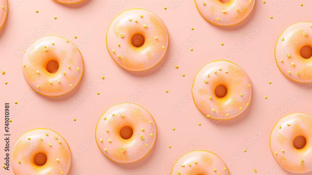 Fototapeta premium Donuts, donuts seamless pattern