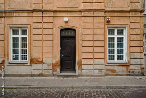 typical Polish building facade entrance