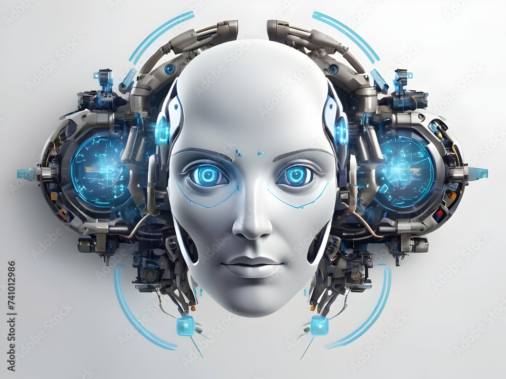 Fototapeta premium Artificial Intelligence banner on white background