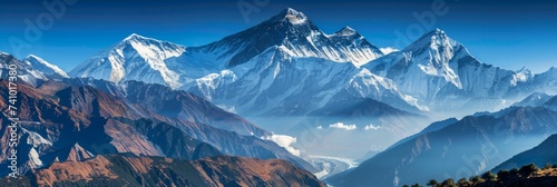 Majestic Himalayan Peaks - The grandeur of the Himalayas with snow-covered peaks stretching towards the sky