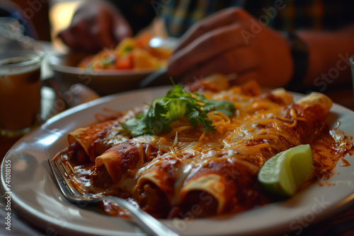 Mexican feast: Mexican eats enchiladas