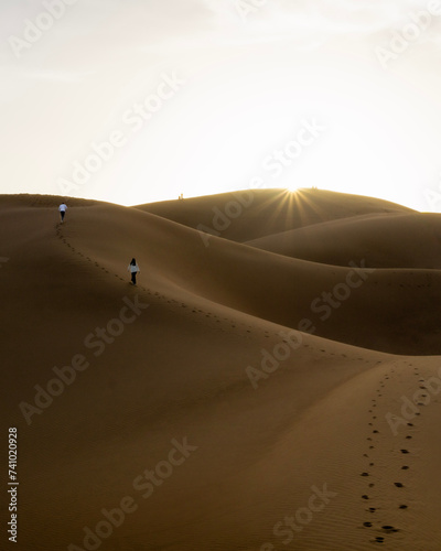 sand dunes in the desert of Chigaga in Morocco