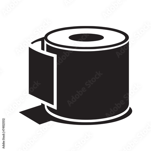 Toilet Paper Roll silhouette, Symbolizing Practicality, Comfort, and the Everyday Necessities of Modern Living and Hygiene.
