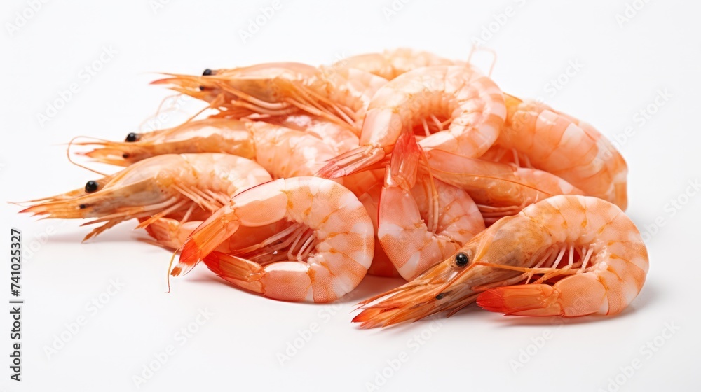 Shrimp on a white background. Neural network AI generated art Shrimp on a white background. Neural network AI generated art