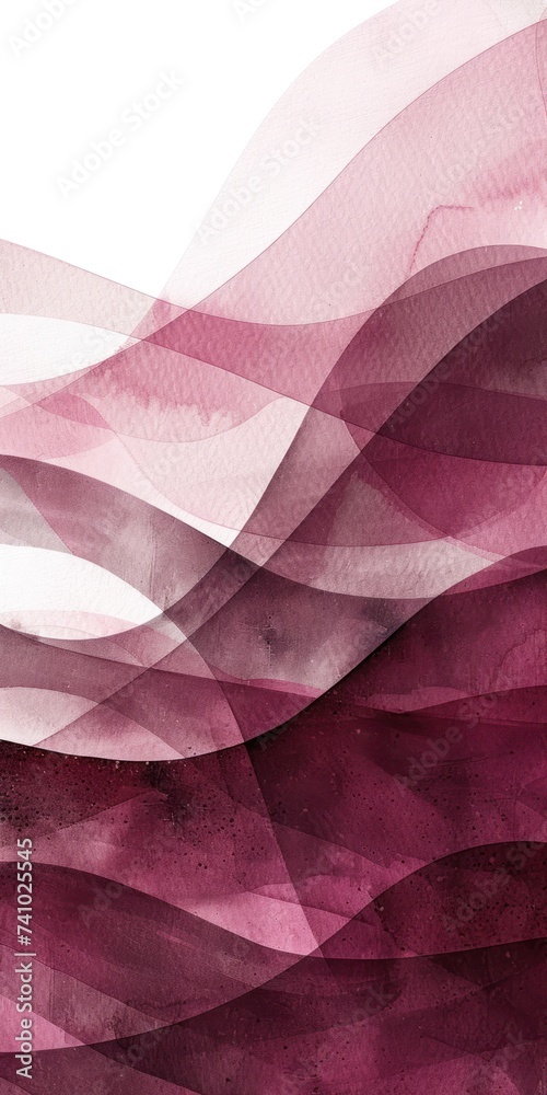 Abstract watercolor paint background dark Burgundy gradient color with fluid curve lines